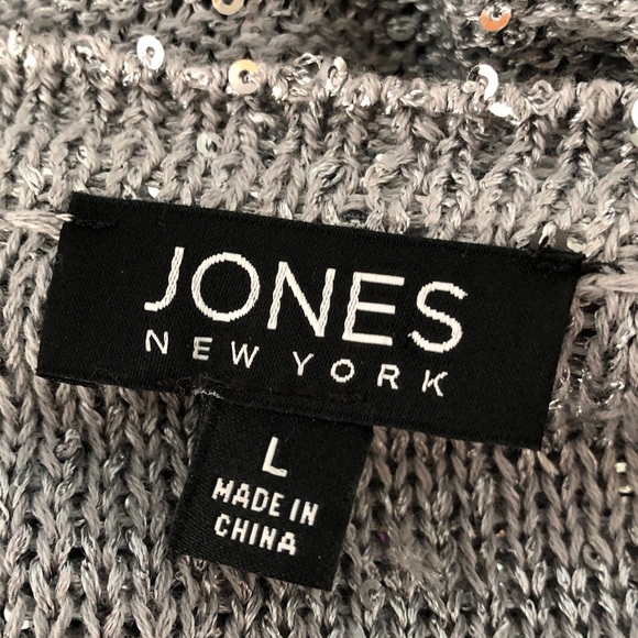 Jones New York Glittering Gray Sweater - Picture 2 of 6